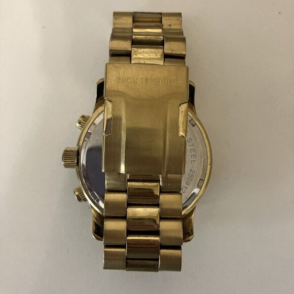 Michael Kors MK5384 Gold Wrist Watch Women Preowned Needs Battery. - Picture 3 of 6
